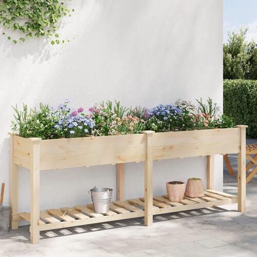 Haveplantekasse med Gitter 203x53x76 cm Massivt Fyrretræ