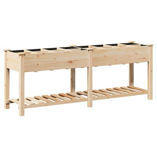 Haveplantekasse med Gitter 203x53x76 cm Massivt Fyrretræ