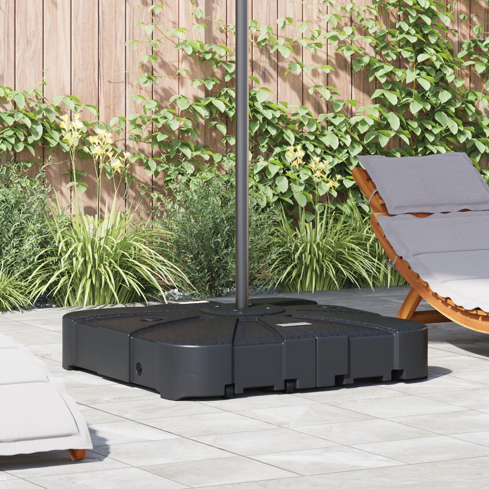 2 Delers Cantilever Parasol Stativ Sæt - 150kg Sand eller 113kg Vand