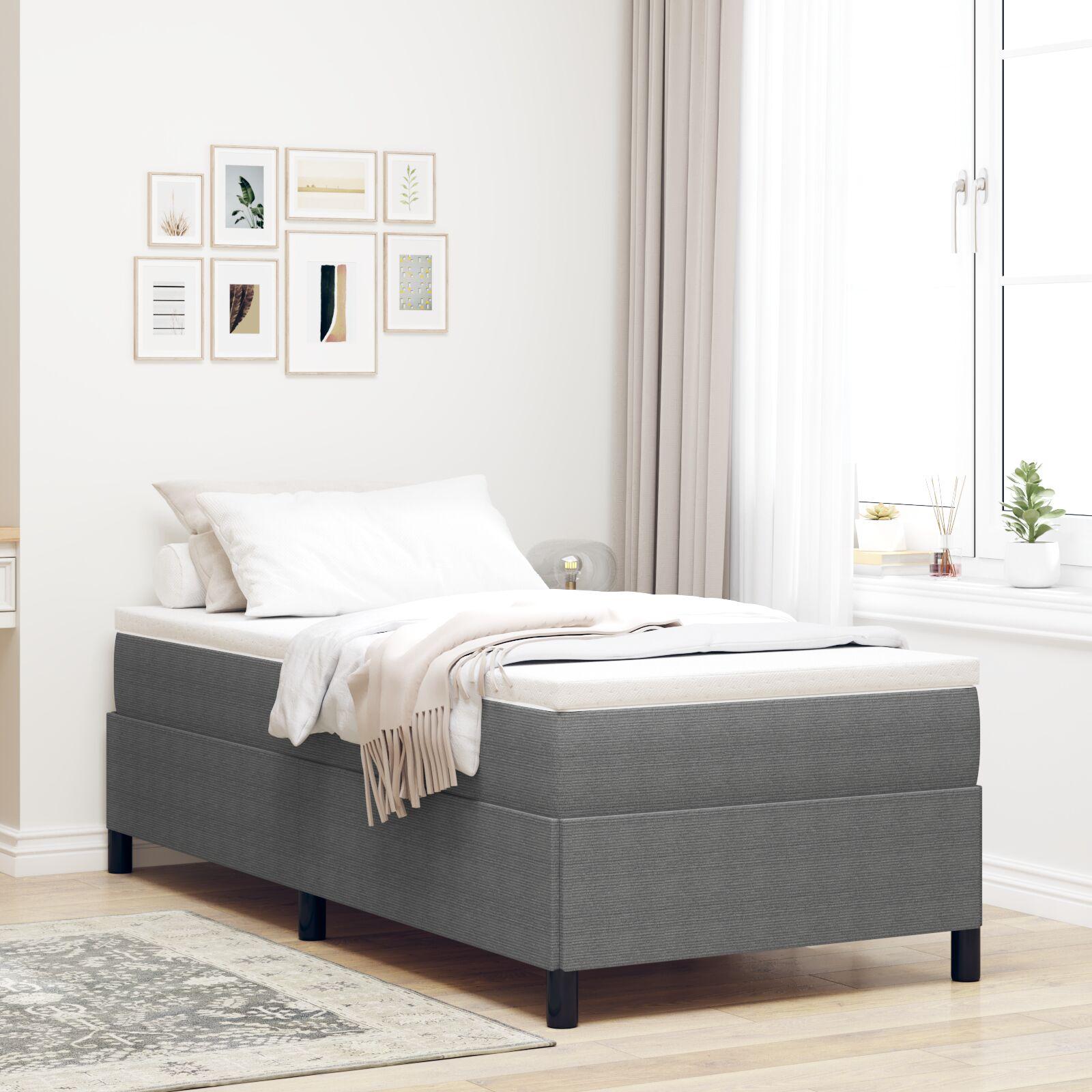 Box spring seng Lysegrå 80 x 200 cm Velourstof