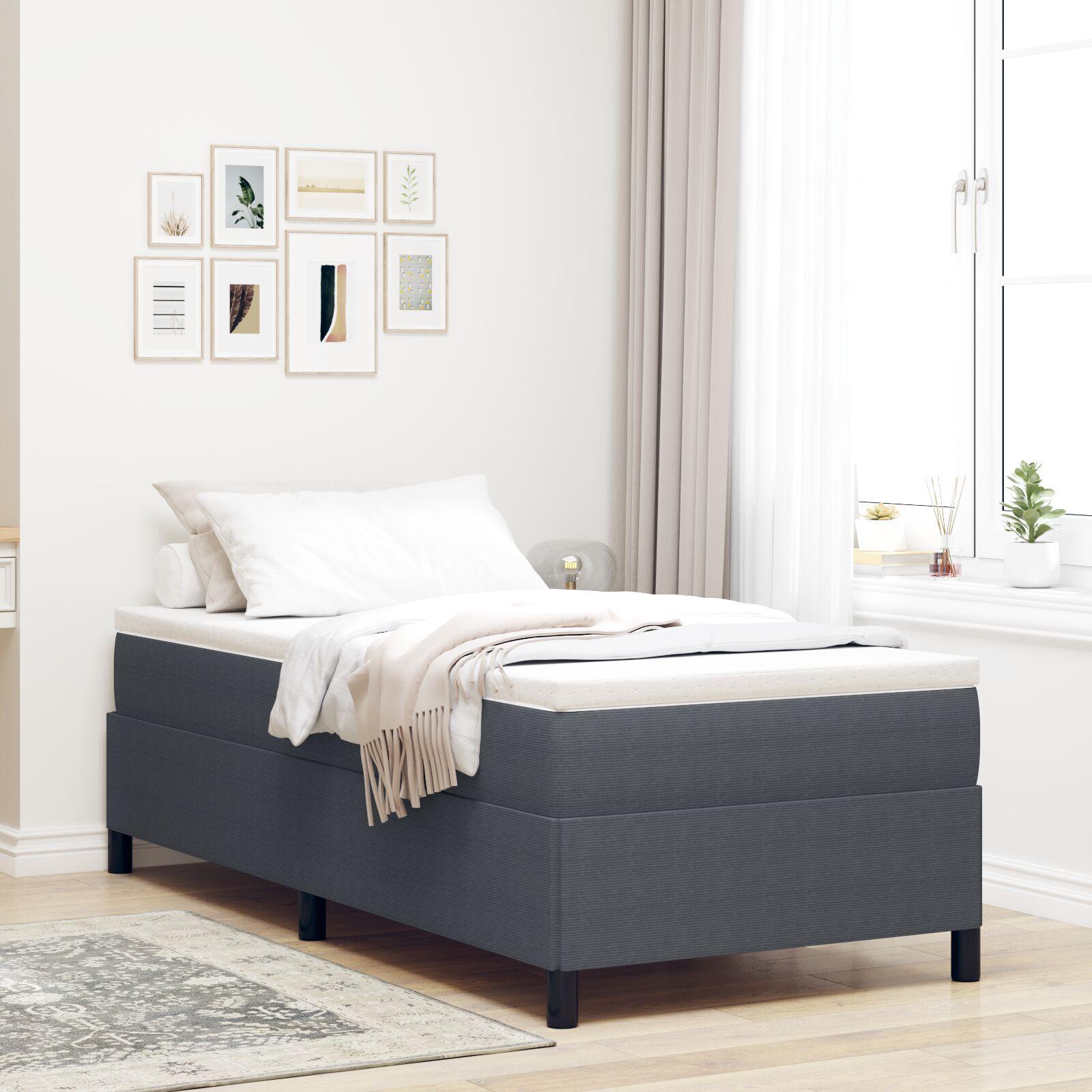 vidaXL Box spring seng Mørkegrå 90 x 190 cm Velourstof