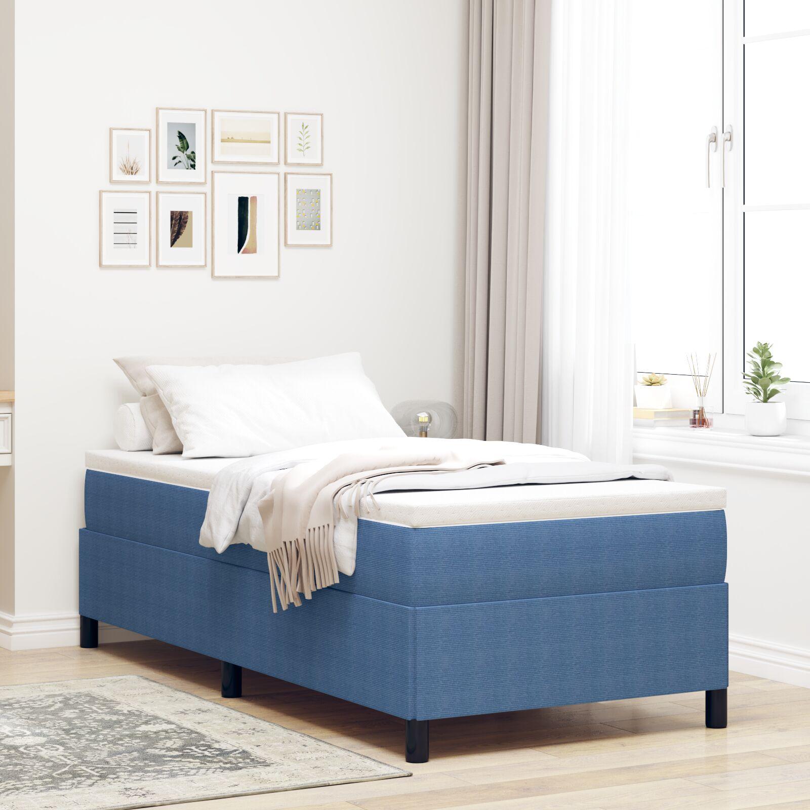 Box spring seng Blå 100 x 200 cm Velourstof