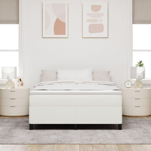 Sengestel Creme 160x200 cm Corduroy Stof