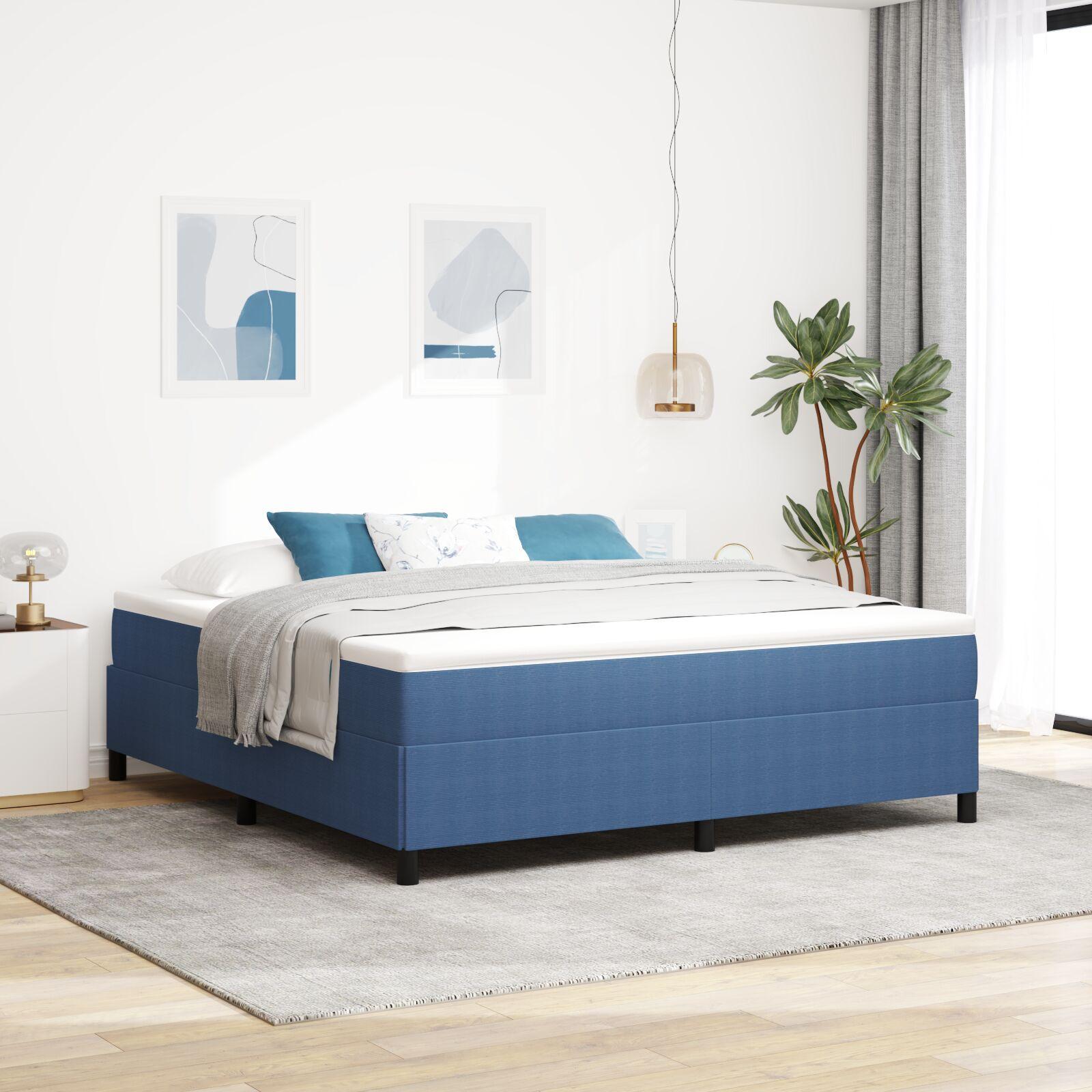 Box spring seng Blå 180 x 200 cm Velourstof