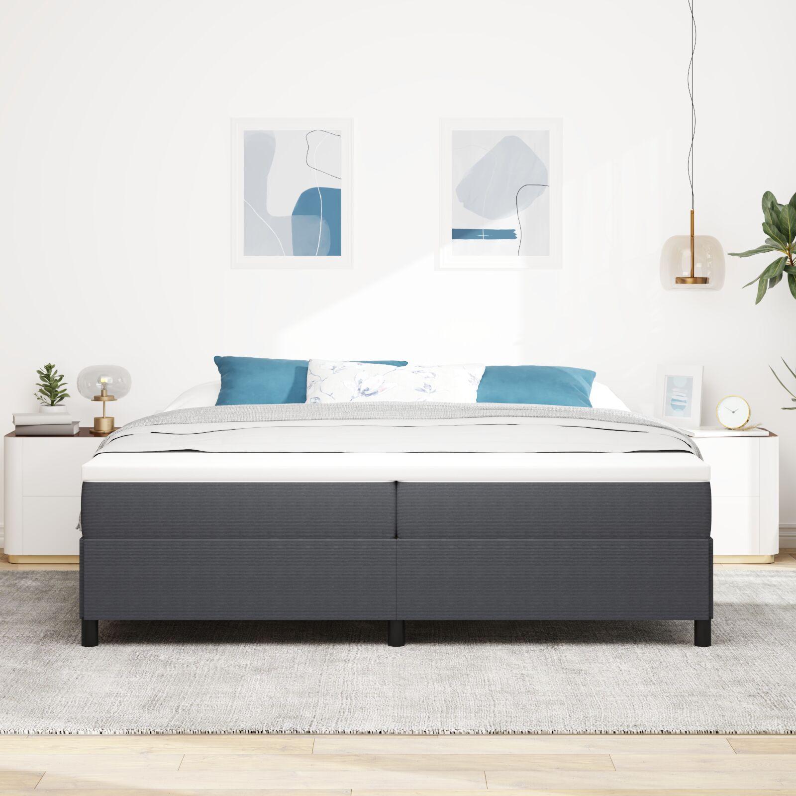 Kontinentalseng i velour, mørkegrå - 200 x 200 cm