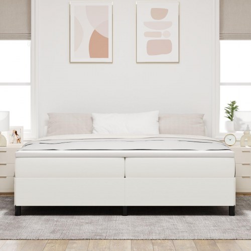 Sengestel Cremefarvet 200x200 cm Corduroy Stof