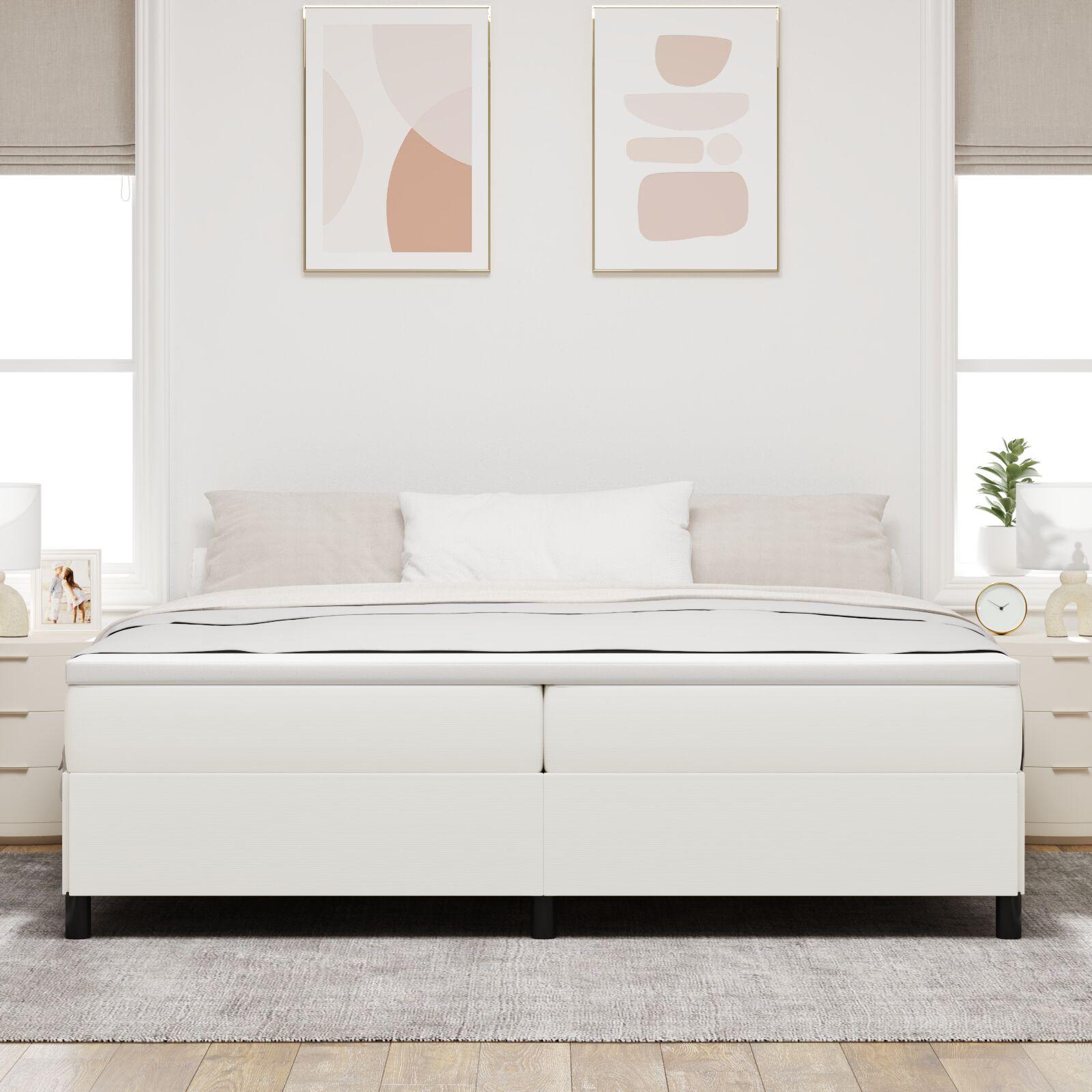 Box spring seng Cremefarvet 200 x 200 cm Velourstof