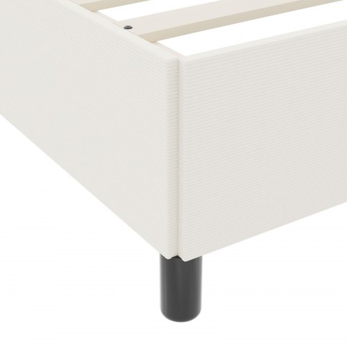 Sengestel Cremefarvet 200x200 cm Corduroy Stof