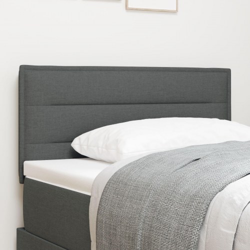 Sengegavl Linjer Design Mørkegrå 90 cm Stof