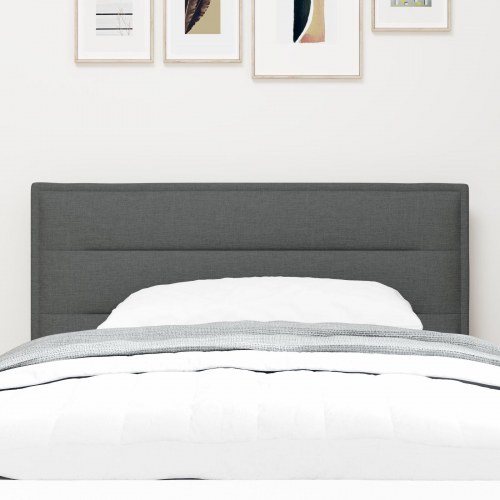 Sengegavl Linjer Design Mørkegrå 90 cm Stof