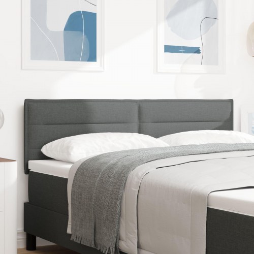 Sengegavl Linjer Design Mørkegrå 160 cm Stof