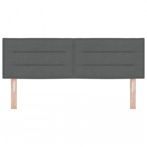 Sengegavl Linjer Design Mørkegrå 160 cm Stof