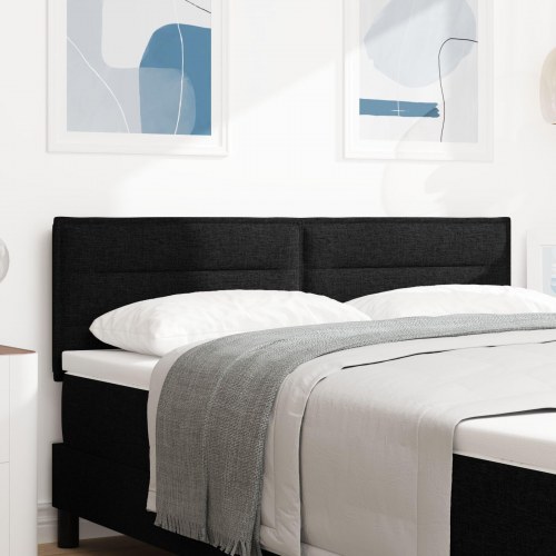 Hovedgærde Linje Design Sort 160 cm Stof