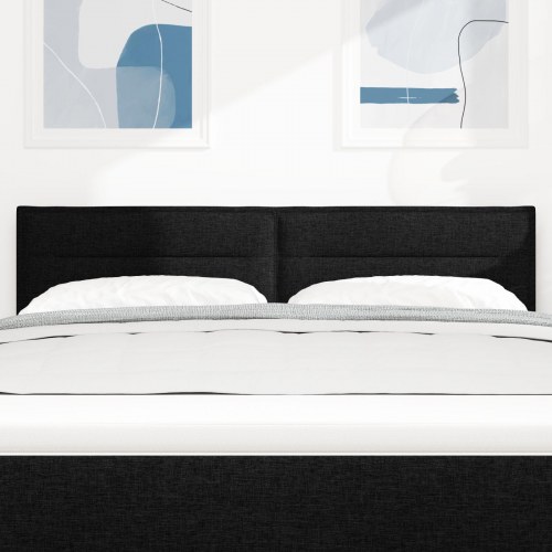Hovedgærde Linje Design Sort 160 cm Stof