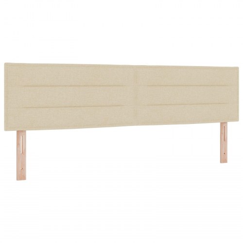Sengegavl med Linjer Design Creme 180 cm Stof