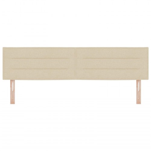 Sengegavl med Linjer Design Creme 180 cm Stof