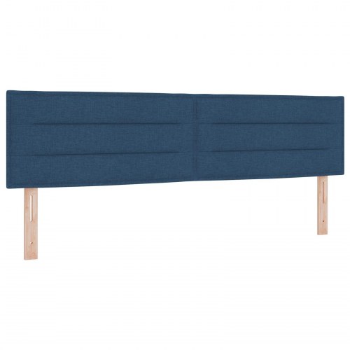 Sengegavl med linjer Design Blå 180 cm Stof