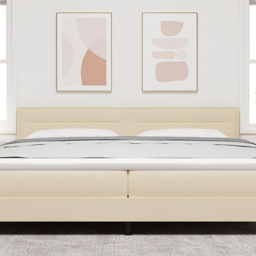 Sengegavl Linje Design Creme 200 cm Stof