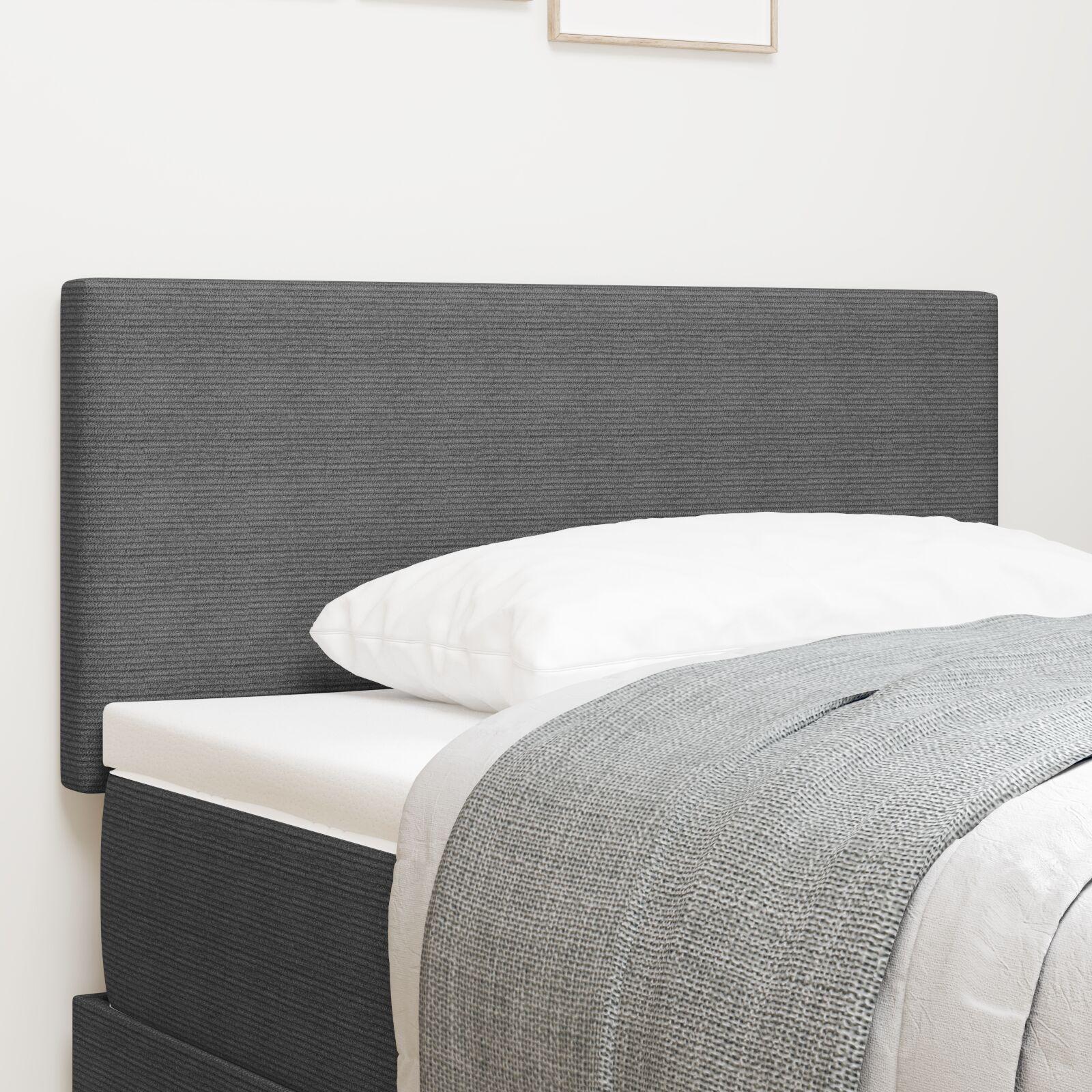 Sengegavl i velour, lysegrå - 80 cm, højdejusterbar