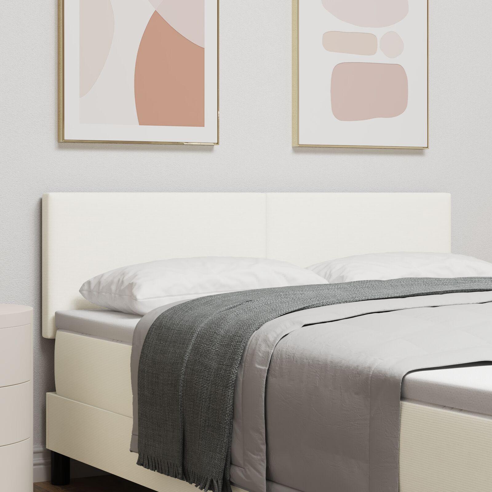 vidaXL Hovedgærde Creme 160 cm Velourstof