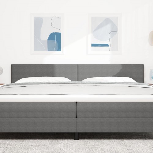 Sengegavl Enkel Design Lys Grå 200 cm Kordfløjl