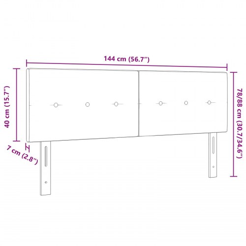Hovedgærde med knapper, tuftet, Blå, 140 cm, Stof