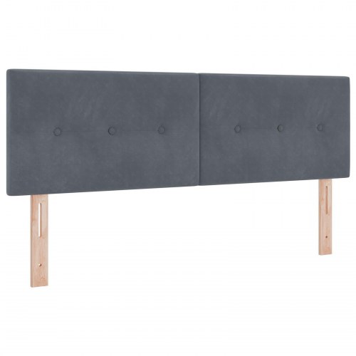 Hovedgavl Knap Tufted Mørkegrå 140 cm Fløjls