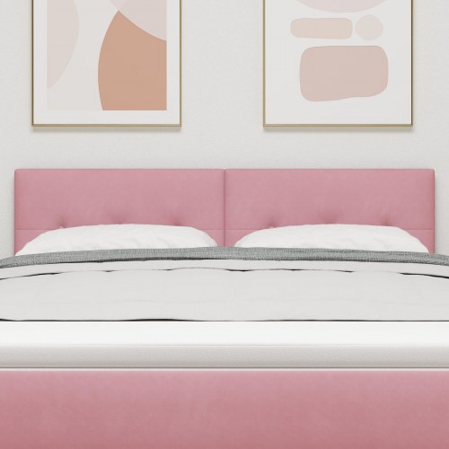 Hovedgærde Knap Tuftet Pink 140 cm Fløjl