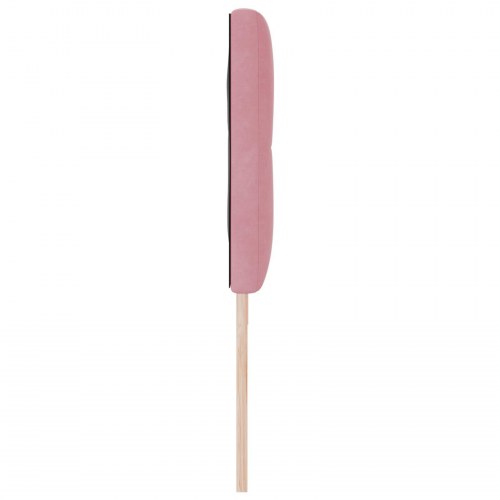 Sengegavl med knapstopning i pink 180 cm velour