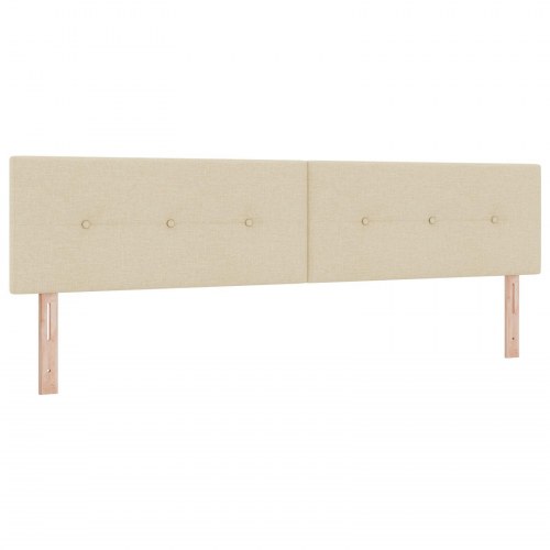 Hovedgærde Med Knapper Creme 200 cm Stof