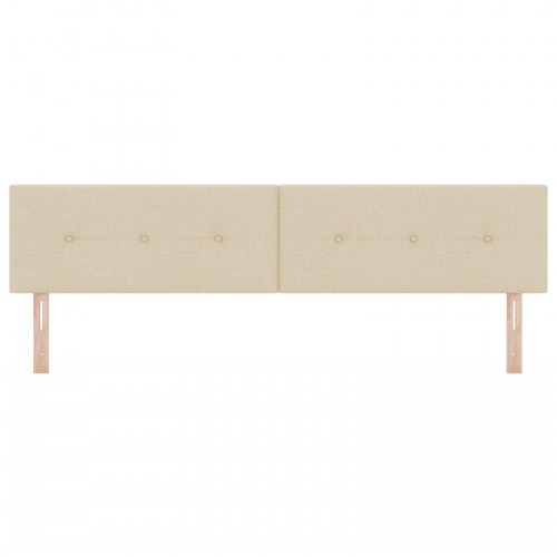 Hovedgærde Med Knapper Creme 200 cm Stof