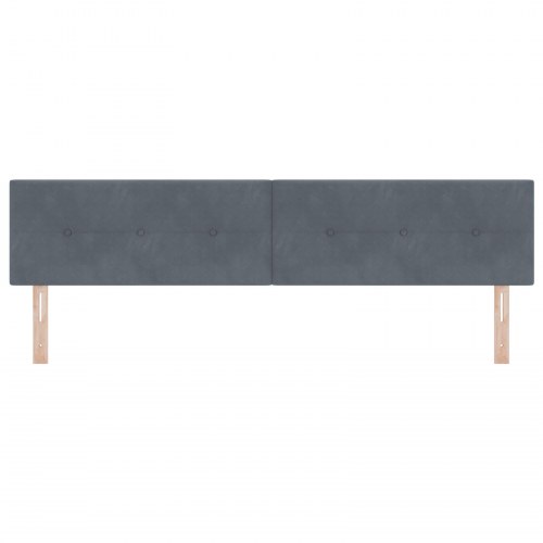 Hovedgærde Med Knappetryk Mørkegrå 200 cm Velvet