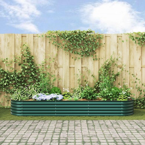 Have Højbed Grøn 320x80x44 cm i Galvaniseret Stål