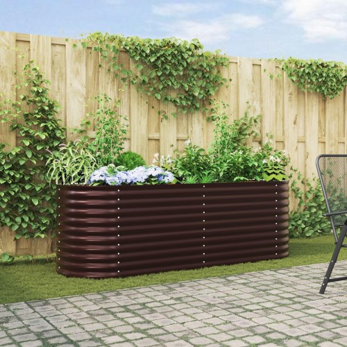 Havehøjbed Brun 240x80x81 cm Galvaniseret Stål