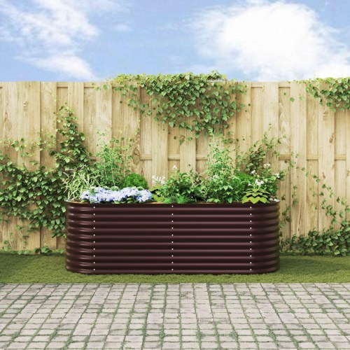 Havehøjbed Brun 240x80x81 cm Galvaniseret Stål