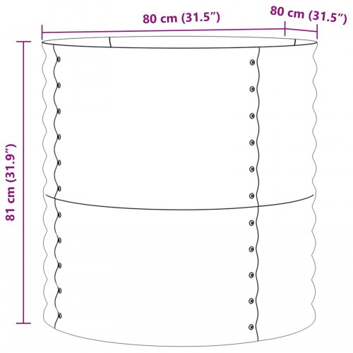 Havehøjbed - Brun 80x80x81 cm Galvaniseret Stål