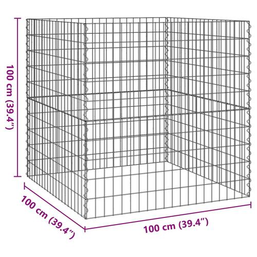 Havekomposter 100x100x100 cm Galvaniseret Stål Firkan