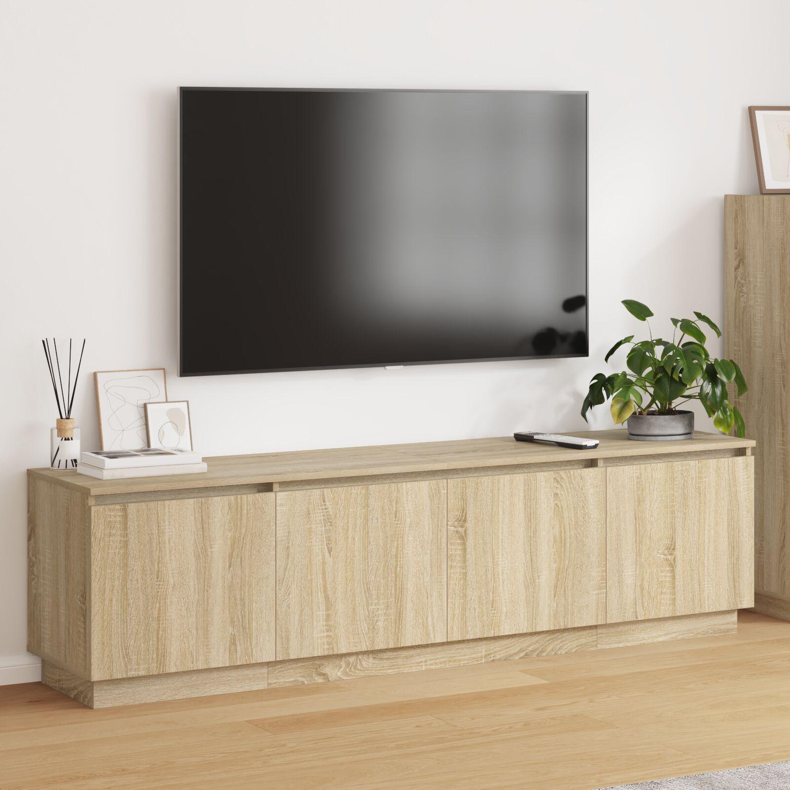 Tv-skab Med Led Sonoma Eg 180x38x49 Cm Konstrueret Træ