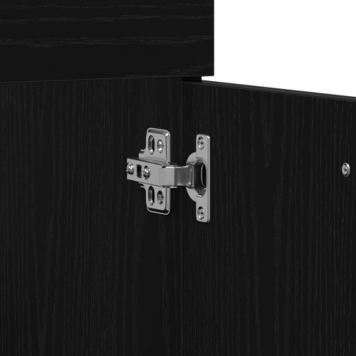 Badeværelsesmøbel sæt Sæt af 3 Sort eg Spånplade, glas