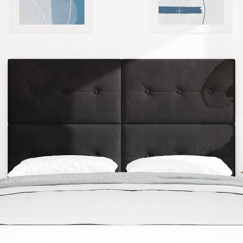 Sengetop Knap Tuftet Sort 140 cm Velour