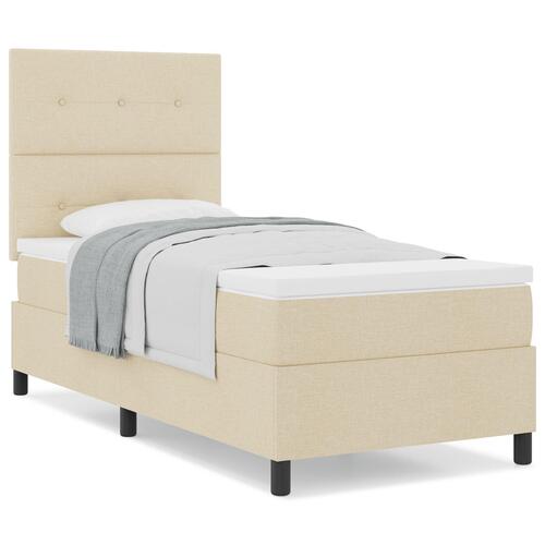 Senge ramme med madras Beige Stof 100 x 200 cm Senge madras