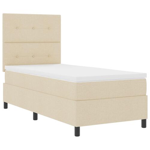 Senge ramme med madras Beige Stof 100 x 200 cm Senge madras
