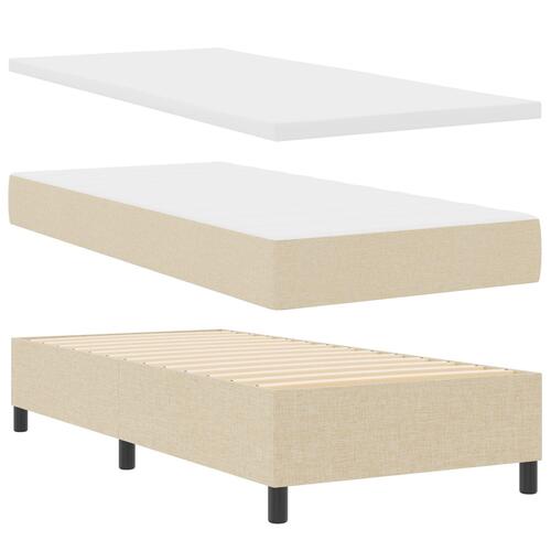 Senge ramme med madras Beige Stof 100 x 200 cm Senge madras