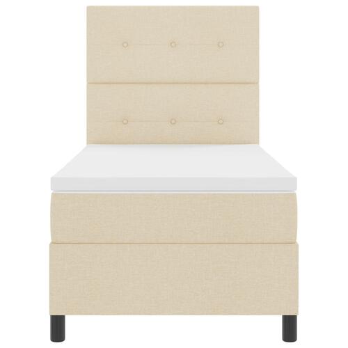 Senge ramme med madras Beige Stof 100 x 200 cm Senge madras