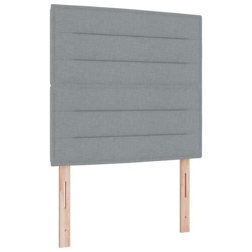 Box Spring Seng med Madras Lysegrå 90x200 cm Stof