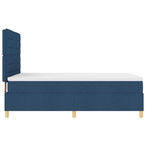 Box Spring Seng med Madras Blå 140x200 cm Stof