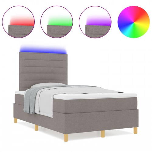 Boksmadras Taupe Træramme 120x200 cm Holdbar Sengestel