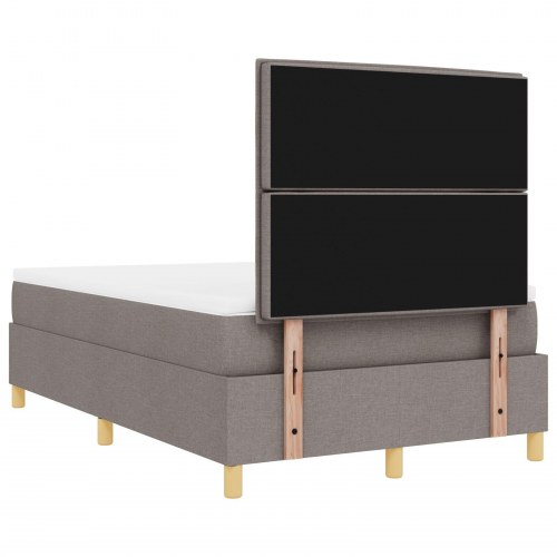 Boksmadras Taupe Træramme 120x200 cm Holdbar Sengestel
