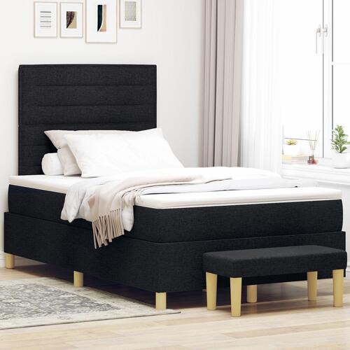 Seng ramme med madras Sæt af 2 Sort Stof 120 x 200 cm