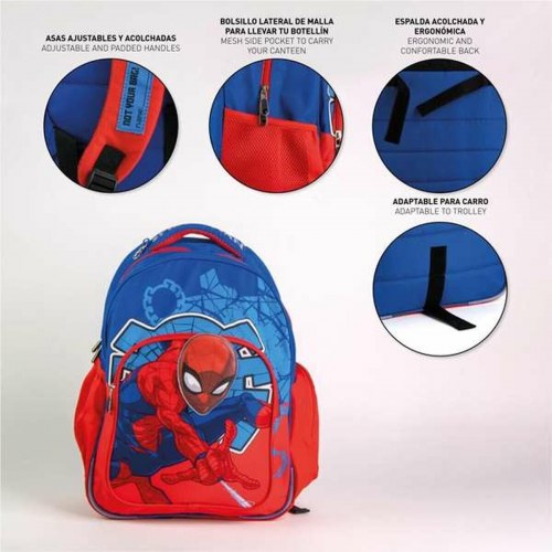 Spider-Man skoletaske - blå børnerygsæk 42 cm